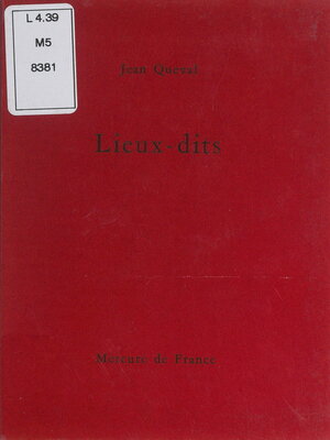 cover image of Lieux-dits